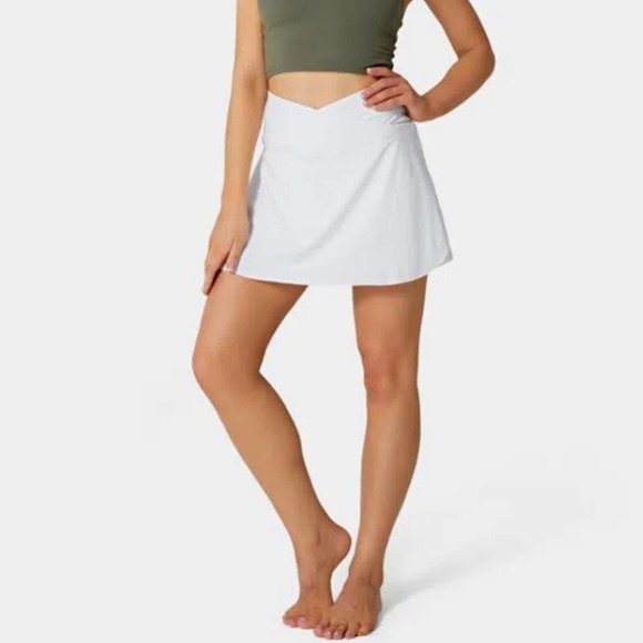 NWT Halara Women's White Crossover 2-in-1 Side Pocket Tennis Skirt Size Large - Picture 3 of 13